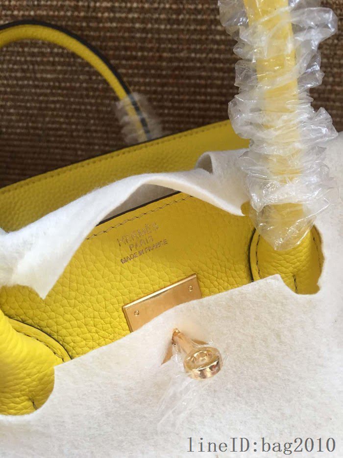 愛馬仕HERMES Birkin 鉑金包 黃色 進口小牛皮 金銀扣 皮質細膩柔軟 時尚女手提包  tdher1137